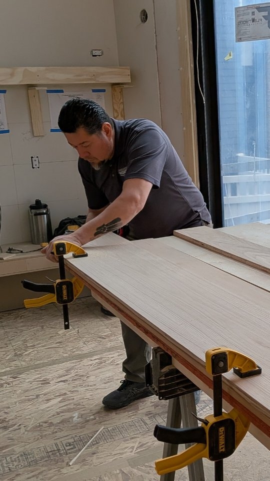 From woodwork to stone finished, let's look at how this 12 ft marble Island countertop installed.  #LochwoodLozier #Kitchen #Countertop #Island #Stone #Marble #Kirkland #Customhome #Redmond #Bellevue #ClydeHill #Medina #MercerIsland #Sammamish #Issaquah #PNWBuilders