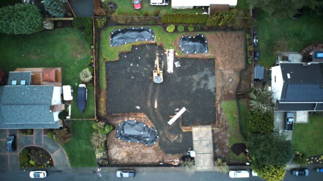 Foundation set! See how our design sits perfectly on the site.  #LochwoodLozier @Lochwoodlozierdesign #Bellevue #Kirkland #Customhome #Redmond #ClydeHill #Medina #MercerIsland #Sammamish #Issaquah #PNWBuilders